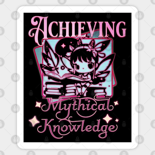 Achieving Mythical Knowledge Pink Fairy Sticker by mythikcreationz